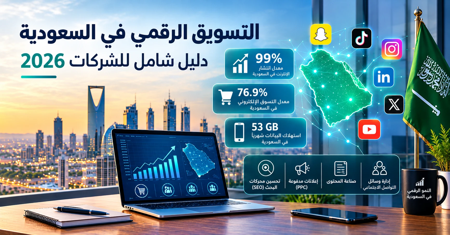 التسويق الرقمي في السعودية: دليل شامل للشركات 2026